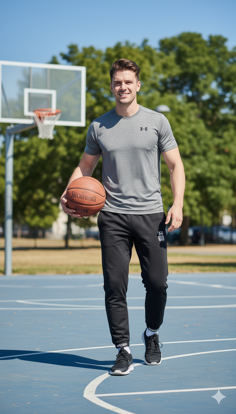 Tapered Fit Athletic Track Pants for Men